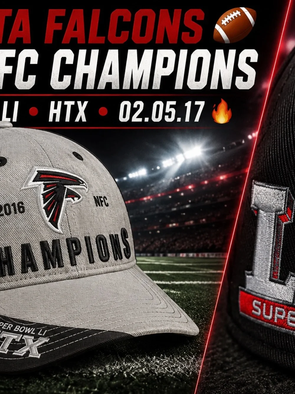 Gray NFC Champions Baseball Cap - Official NFL Team Hat